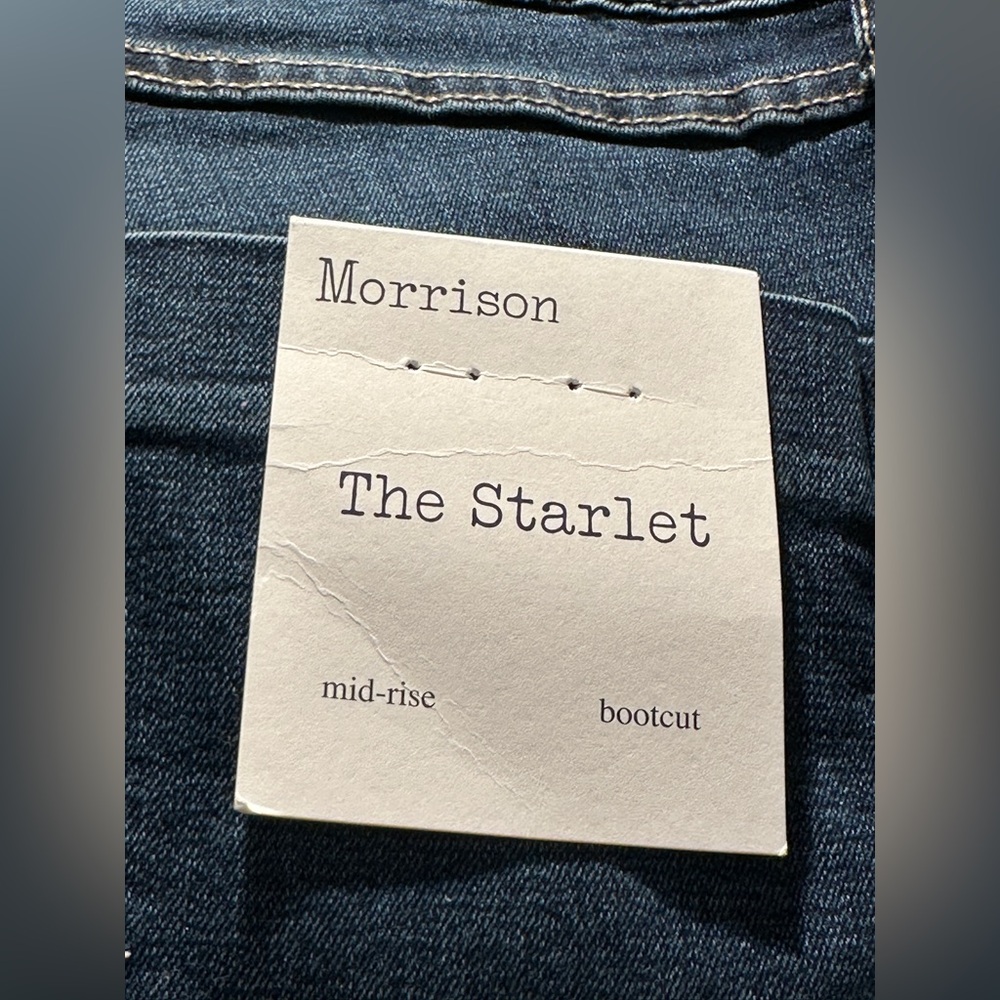 NWT MORRISON “The Starlet” Boot Cut Jeans Mid Rise Dark Wash Size 28 - Picture 3 of 10